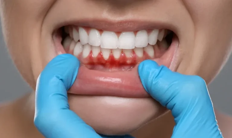 Diş Eti Çekilmesini Gösteren Diş Ve Diş Eti Yapısının Detaylı Çizimi.