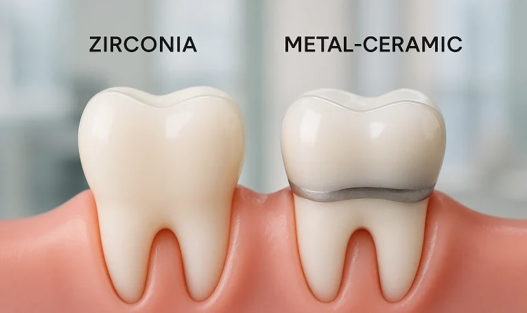 Zirkonyum Kaplama Ve Metal Destekli Kaplama Diş Örneklerinin Karşılaştırılması.